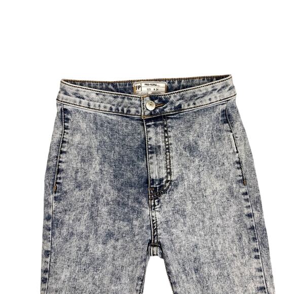 Free People We the Free Float on Flare Hippie 70s Bell Bottom Blue Jeans Size 24 - Picture 4 of 6